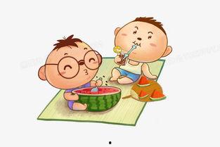 吃瓜小子插画素材视频,趣味横生的视觉盛宴